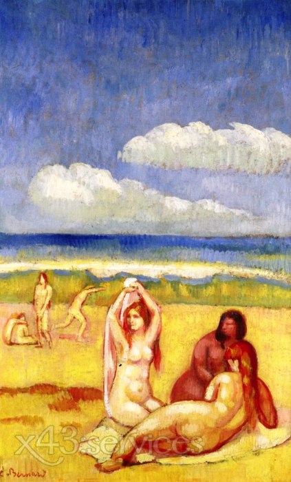 Emile Bernard - Badende am Strand - Bathers on the Beach - zum Schließen ins Bild klicken